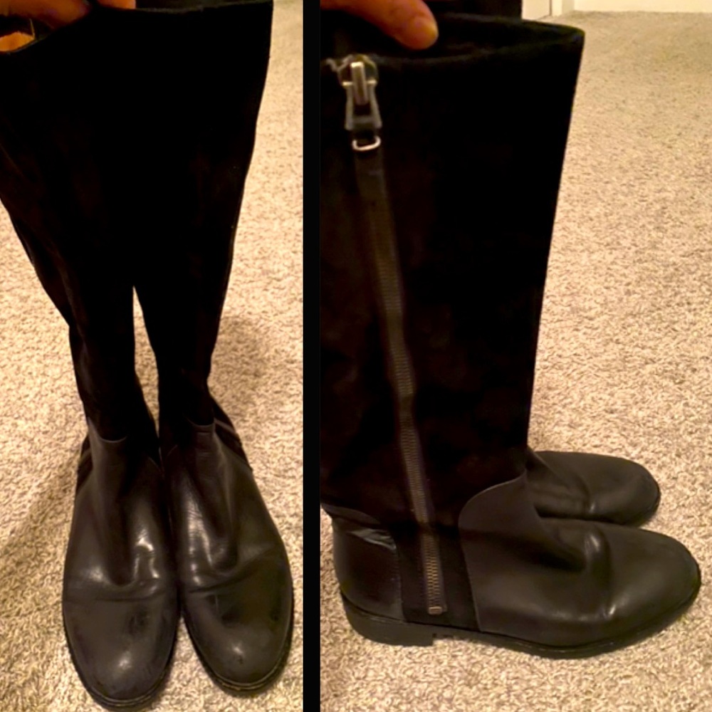 Via spiga women black leather & suede boots